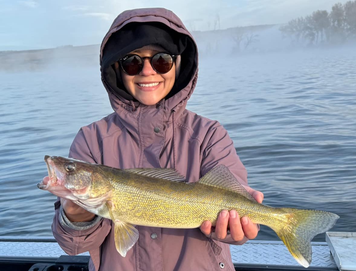 Person holding a fish during a Winter Fishing in Columbia River